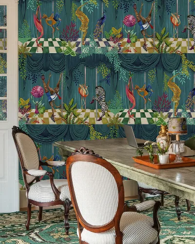 Larkspur Rhapsody Botanical Wallpaper — Deep Teal