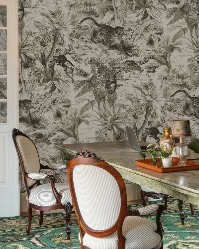 Norwyn Daydream Tropical Wallpaper — Charcoal