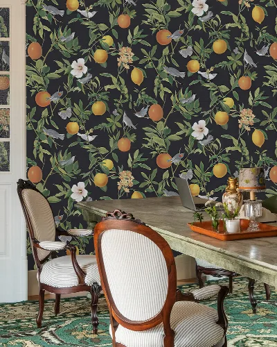 Solenne Folio Kitchen Motif Wallpaper — Midnight