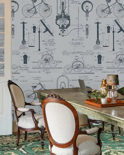 Bellora Haven Illustrative Wallpaper — Mist Gray