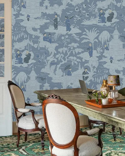 Norwyn Journey Scenic Wallpaper — Slate Blue