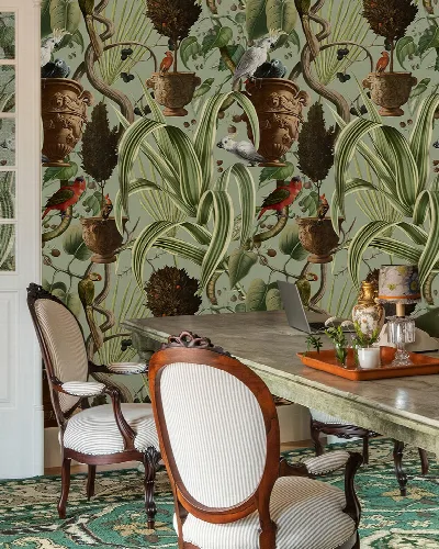 Gildmere Atelier Animal Wallpaper — Sage