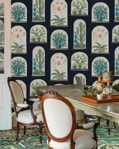 Thistlemere Echo Tropical Wallpaper — Onyx