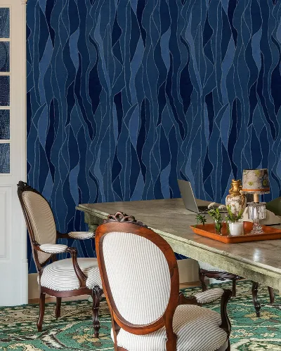 Quenora Keepsake Geometric Wallpaper — Indigo