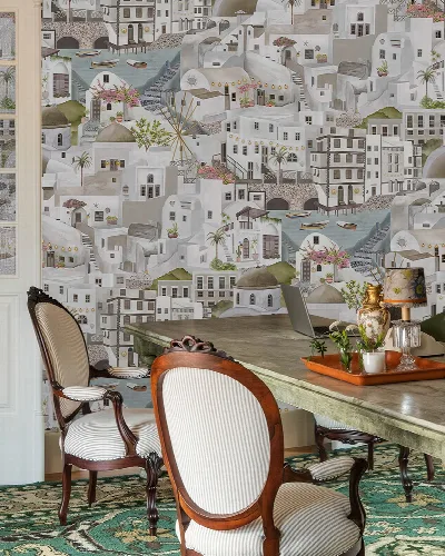Norwyn Passage Mediterranean Wallpaper — Ivory