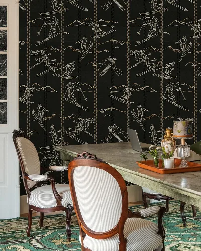 Kestrel Serenade Woodland Wallpaper — Charcoal