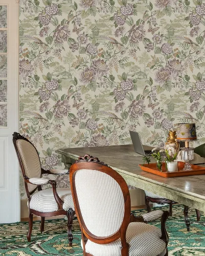 Orlena Cadence Floral Wallpaper — Blush