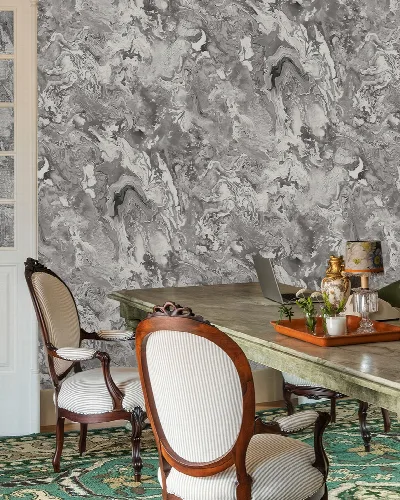 Orlena Drift Surface Effect Wallpaper — Silver