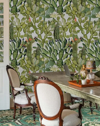 Dovewick Rhapsody Botanical Wallpaper — Leaf Green