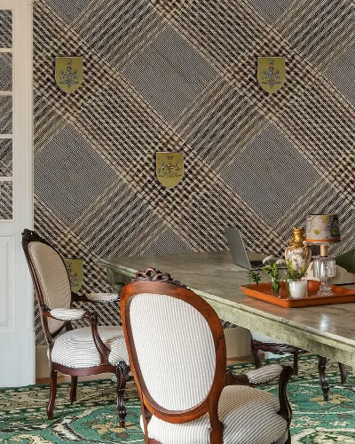 Gildmere Tapestry Checks & Stripes Wallpaper
