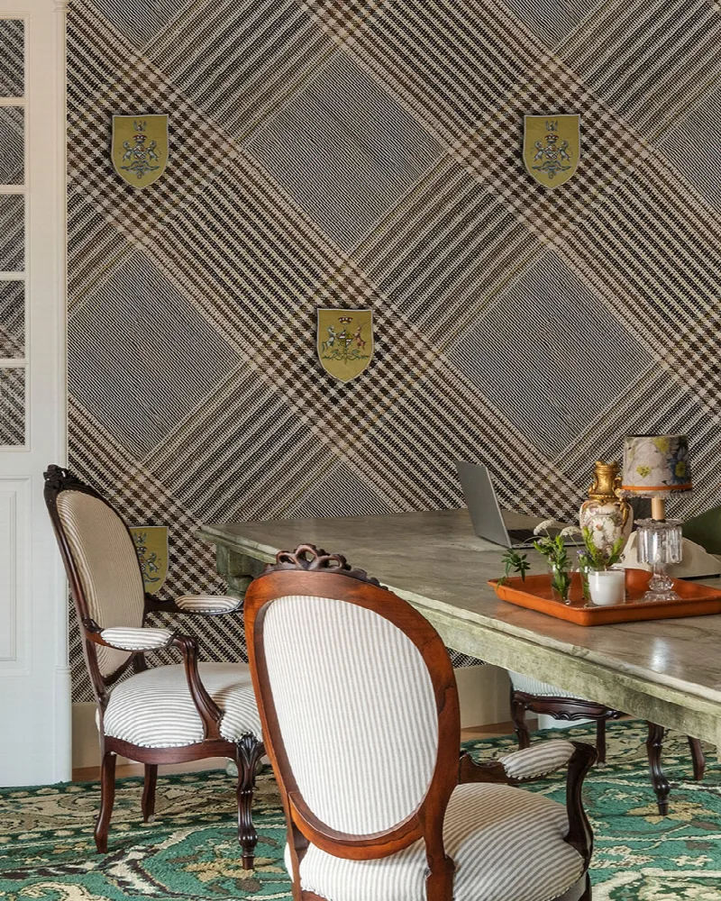 Gildmere Tapestry Checks & Stripes Wallpaper