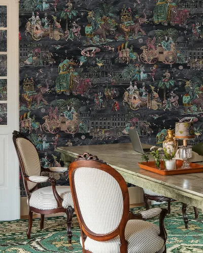 Larkspur Atelier Marine Wallpaper — Midnight