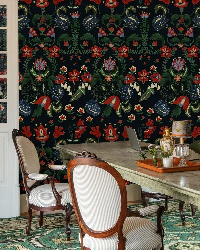 Halewood Muse Dark Floral Wallpaper