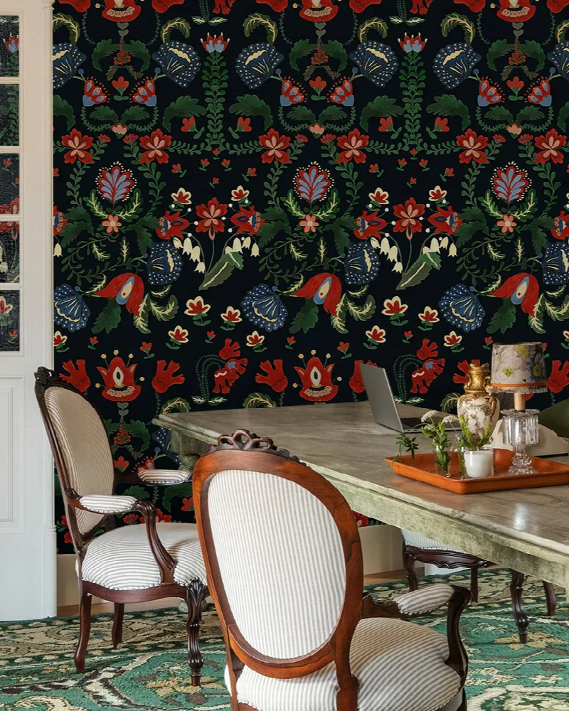 Halewood Muse Dark Floral Wallpaper