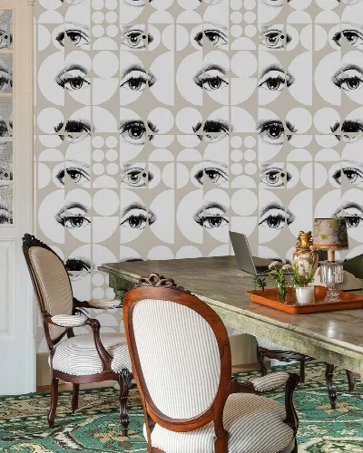 Celandine Keepsake Geometric Wallpaper — Monochrome
