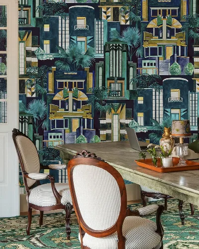 Larkspur Daydream Architectural Wallpaper