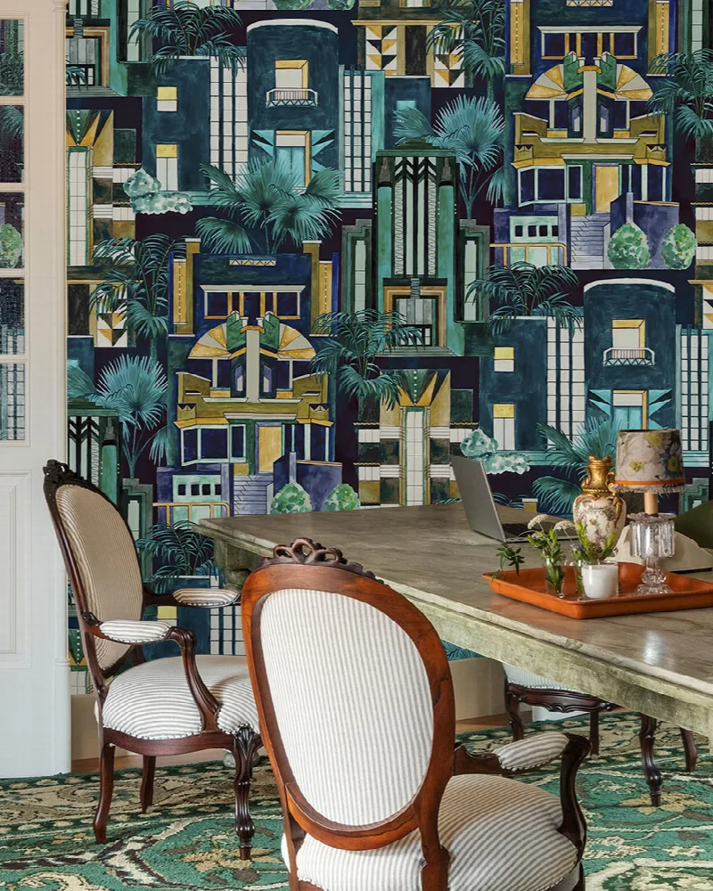 Larkspur Daydream Architectural Wallpaper