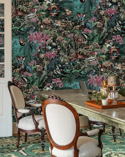 Larkspur Drift Marine Wallpaper — Deep Teal