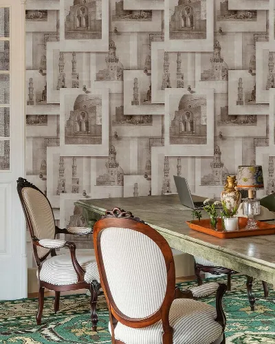 Bellora Muse Architectural Wallpaper — Sandstone