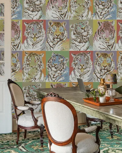 Merevale Journey Animal Wallpaper — Stone