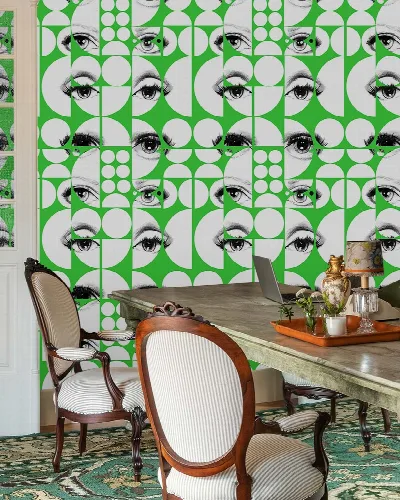 Celandine Keepsake Geometric Wallpaper — Emerald