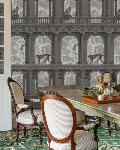 Peverly Prelude Architectural Wallpaper — Monochrome
