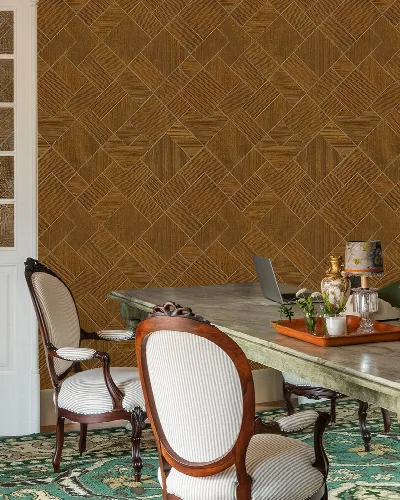 Solenne Reverie Geometric Wallpaper — Ochre