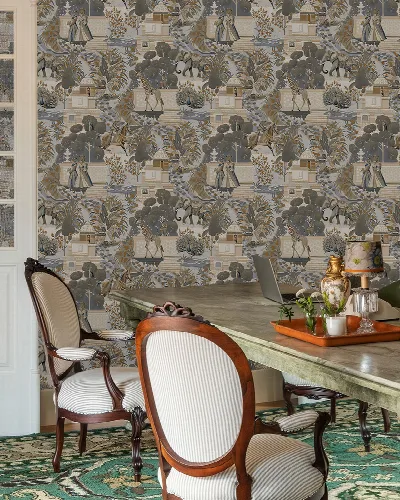 Orlena Haven Architectural Wallpaper — Sepia
