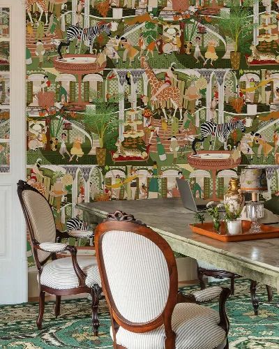 Merevale Cadence Architectural Wallpaper — Olive