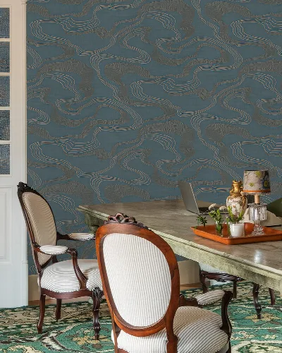 Roskell Enclave Geometric Wallpaper — Deep Teal