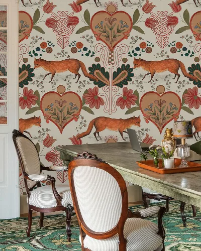 Halewood Gleam Animal Wallpaper — Coral Ivory
