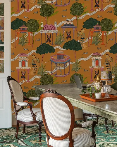 Virelle Haven Architectural Wallpaper — Ochre