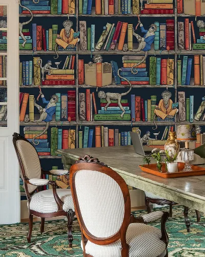 Merevale Vista Bookshelf Wallpaper