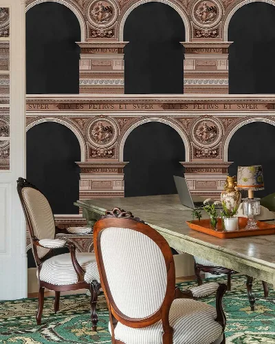 Elowen Daydream Architectural Wallpaper — Terracotta