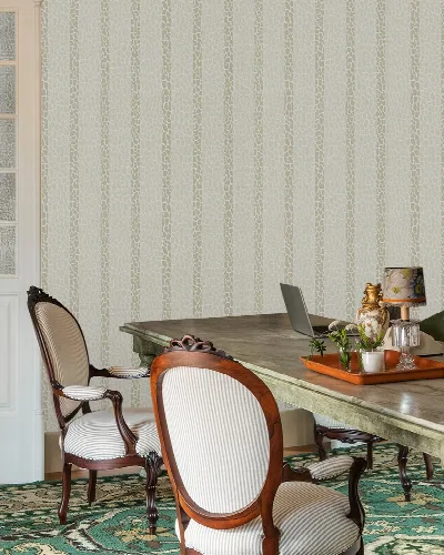 Thistlemere Reverie Checks & Stripes Wallpaper — Silver Gray