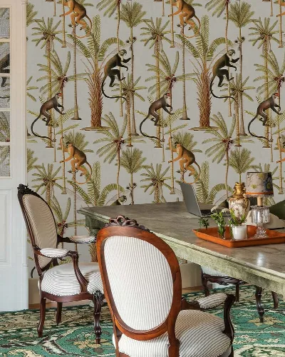 Dovewick Vista Tropical Wallpaper — Ivory