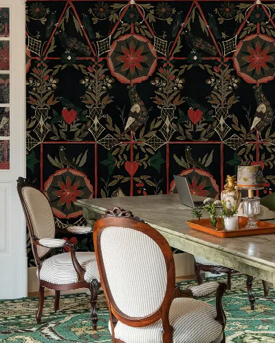Junora Solace Floral Wallpaper — Onyx