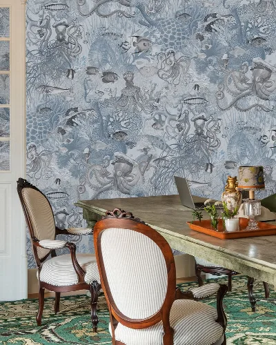 Merevale Keepsake Marine Wallpaper — Slate Blue