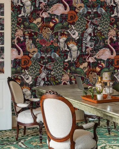 Merevale Folio Illustrative Wallpaper — Chocolate