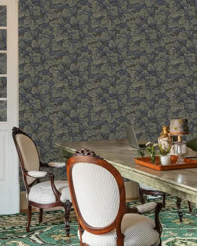 Peverly Rhapsody Botanical Wallpaper — Charcoal