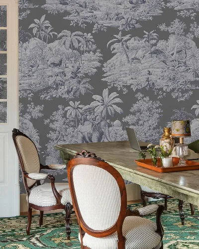 Norwyn Solace Scenic Wallpaper — Charcoal