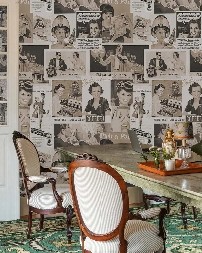 Bellora Gleam Geometric Wallpaper — Sepia