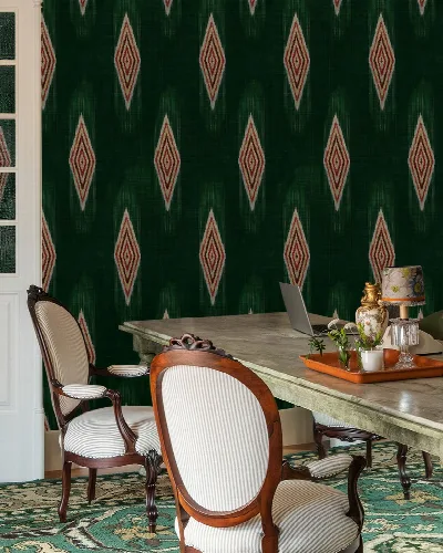 Kestrel Whim Geometric Wallpaper — Emerald