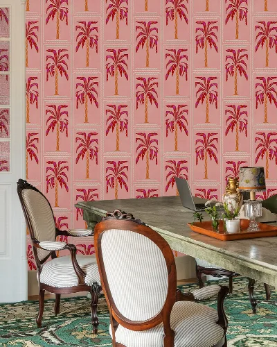 Quenora Enclave Tropical Wallpaper — Rose