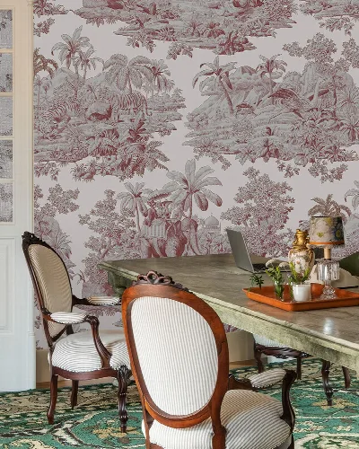 Norwyn Solace Scenic Wallpaper — Dusty Rose