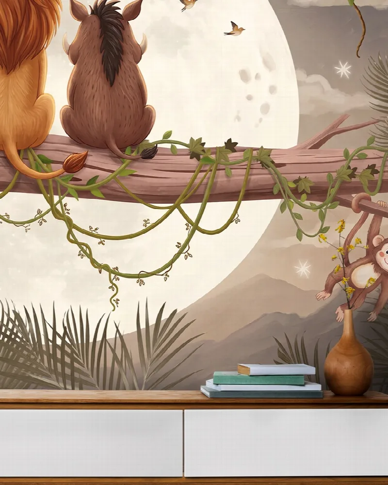 Yarrowmere Story Safari Nursery Wallpaper