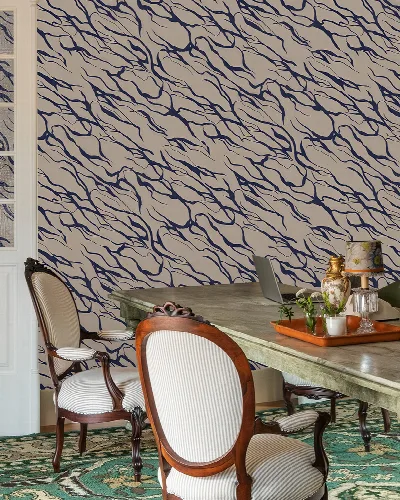 Roskell Whim Marine Wallpaper — Monochrome