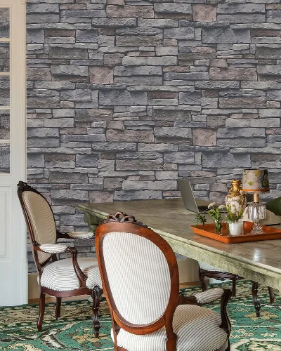 Orlena Passage Surface Effect Wallpaper — Slate