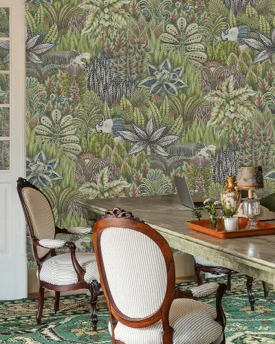 Peverly Tableau Tropical Wallpaper — Forest