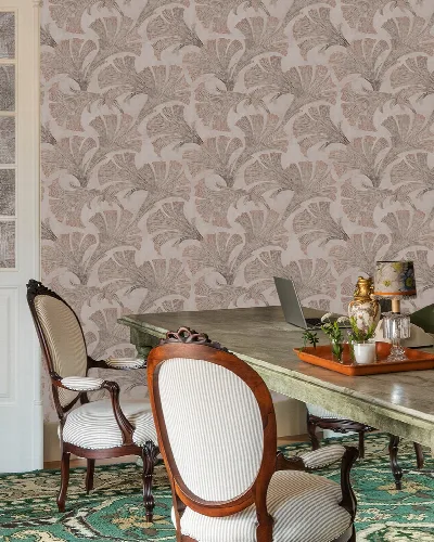 Quenora Folio Tropical Wallpaper — Silver Gray